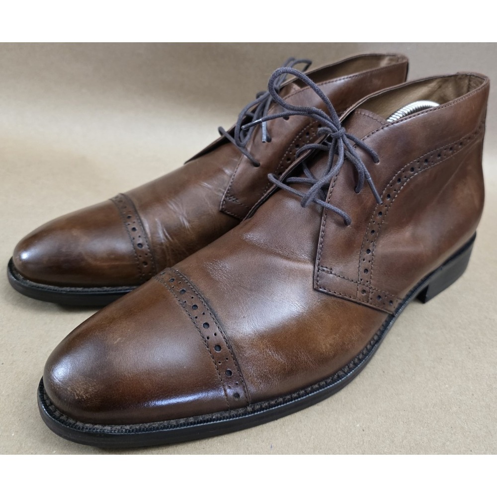Johnston & Murphy (Sz 11 M) Lace Up Leather Dress Ankle Brown Boots 20-8646